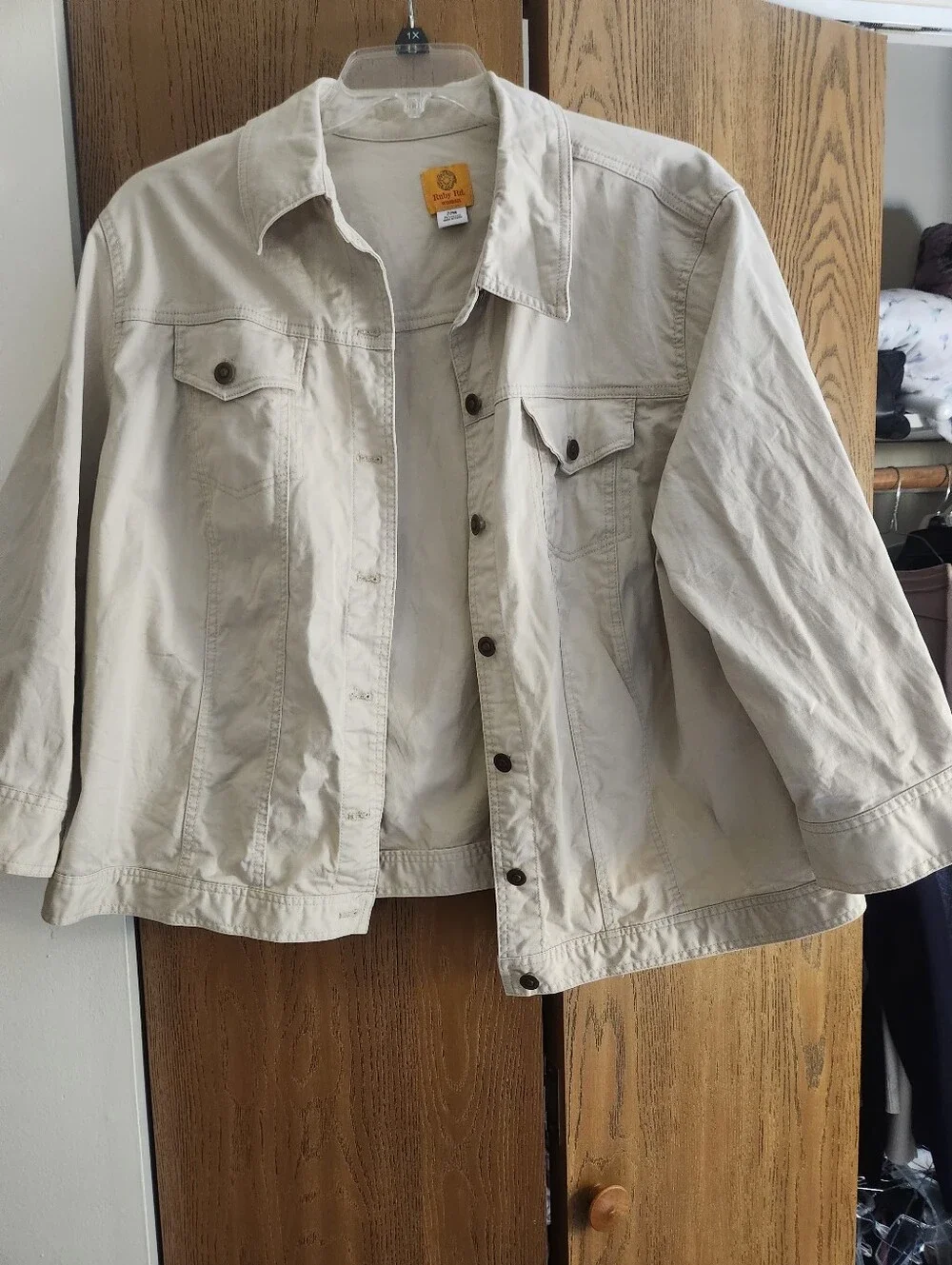 Ruby Rd. Cotton Button-Front Jacket - Picture 3 of 8